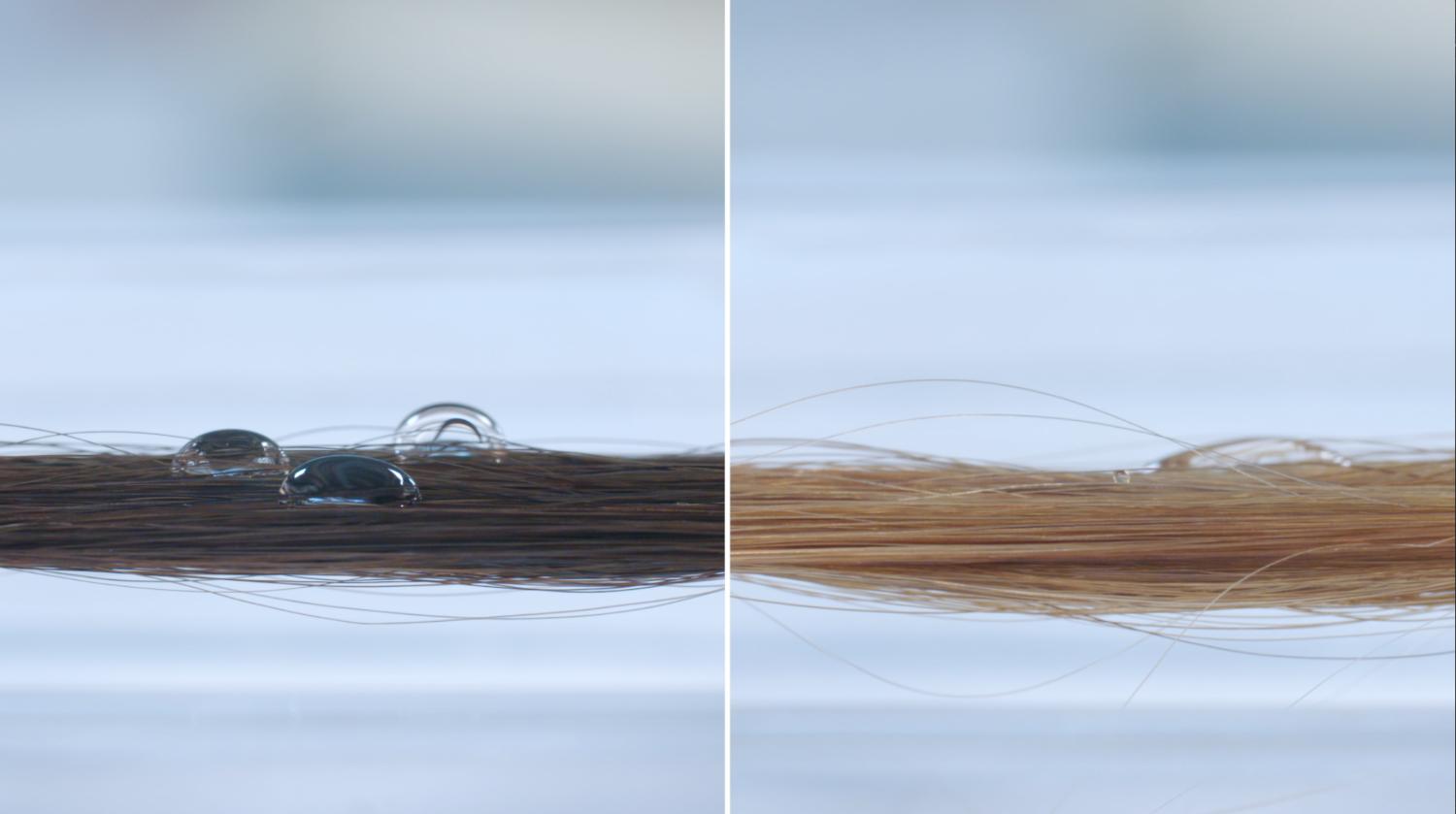 Hair tresses being tested for the Dyson Supersonic™ hair dryer.